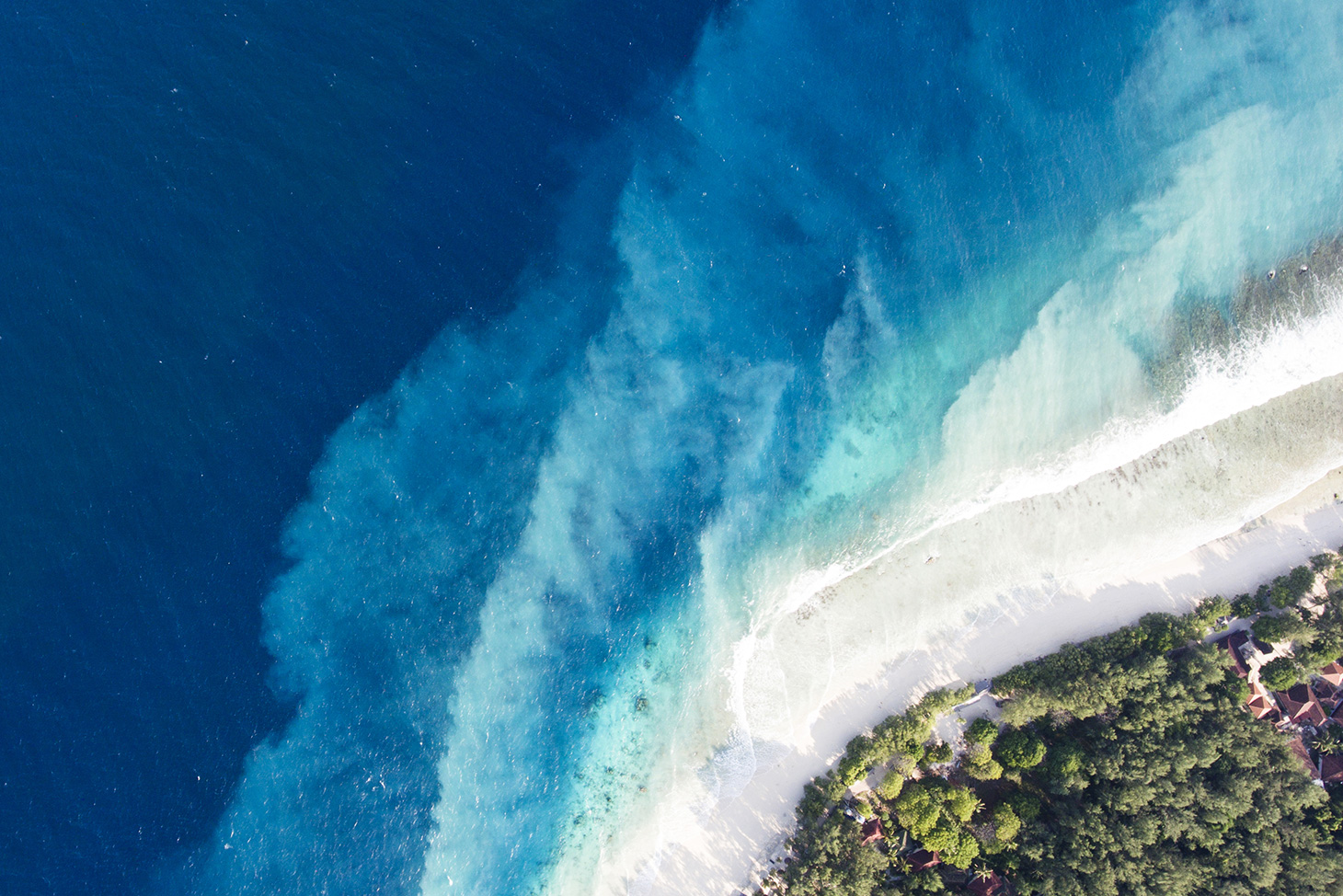 aerial beach small village surf