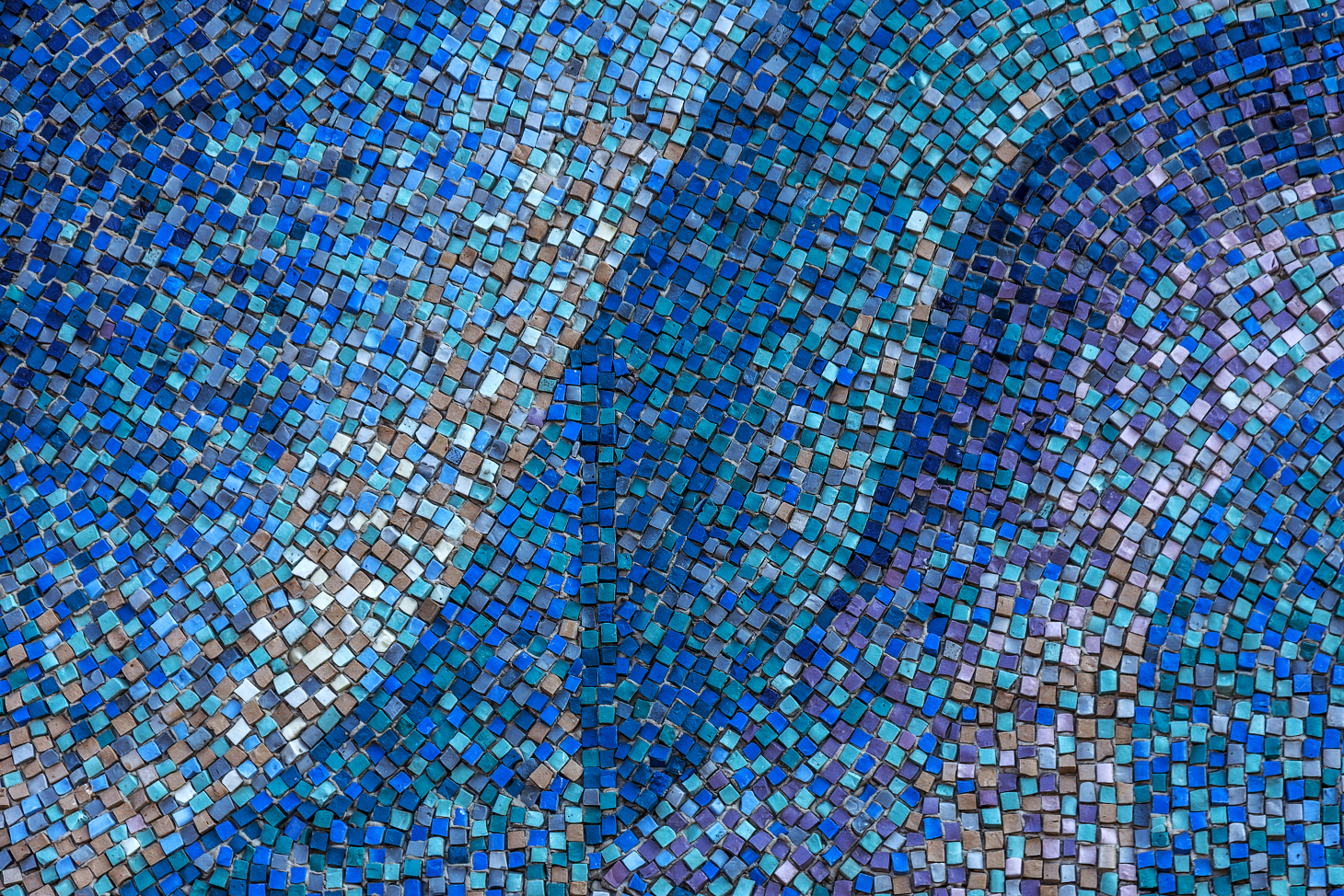bird eye view of blue mosaic tiles